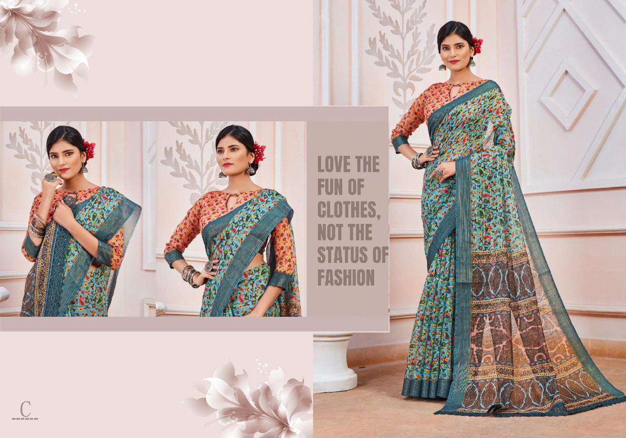 Ynf Konigin Cotton Casual Wear Digital Printed Ltaest Saree Collection